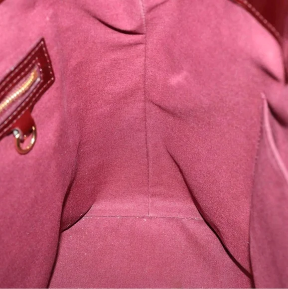 LOUIS VUITTON Rouge Fauviste Monogram Vernis Wilshire MM Tote Bag